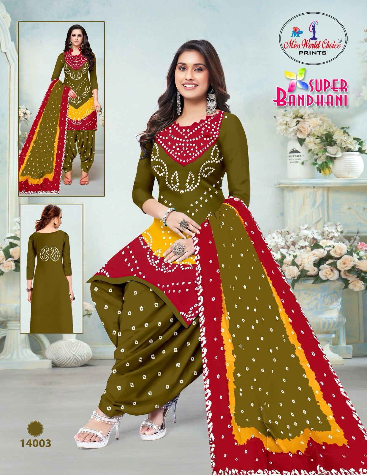 Super Bandhani Vol 14 Miss World Choice Cotton Dress Material Manufacturer Ahmedabad