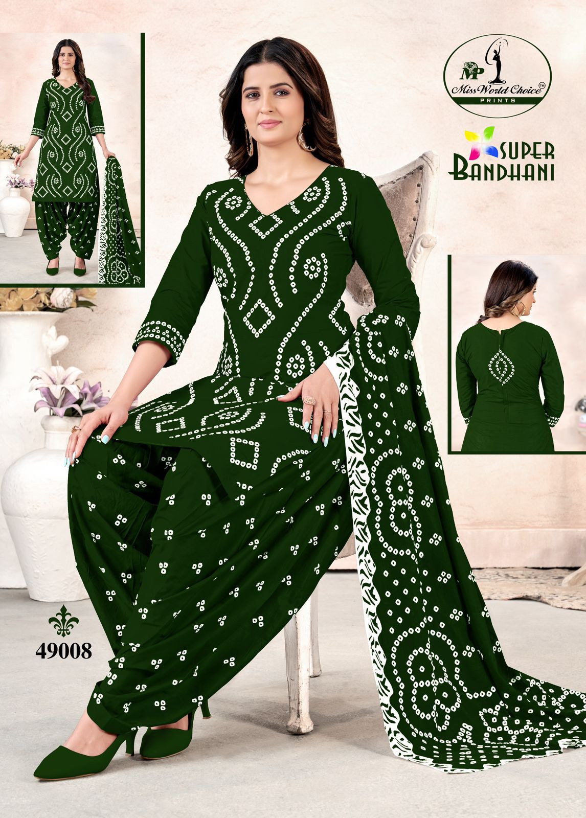 Super Bandhani Vol 49 Miss World Choice Cotton Dress Material Supplier India