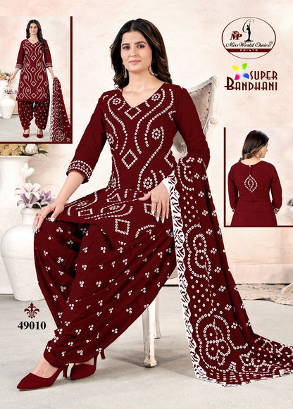 Super Bandhani Vol 49 Miss World Choice Cotton Dress Material Supplier India