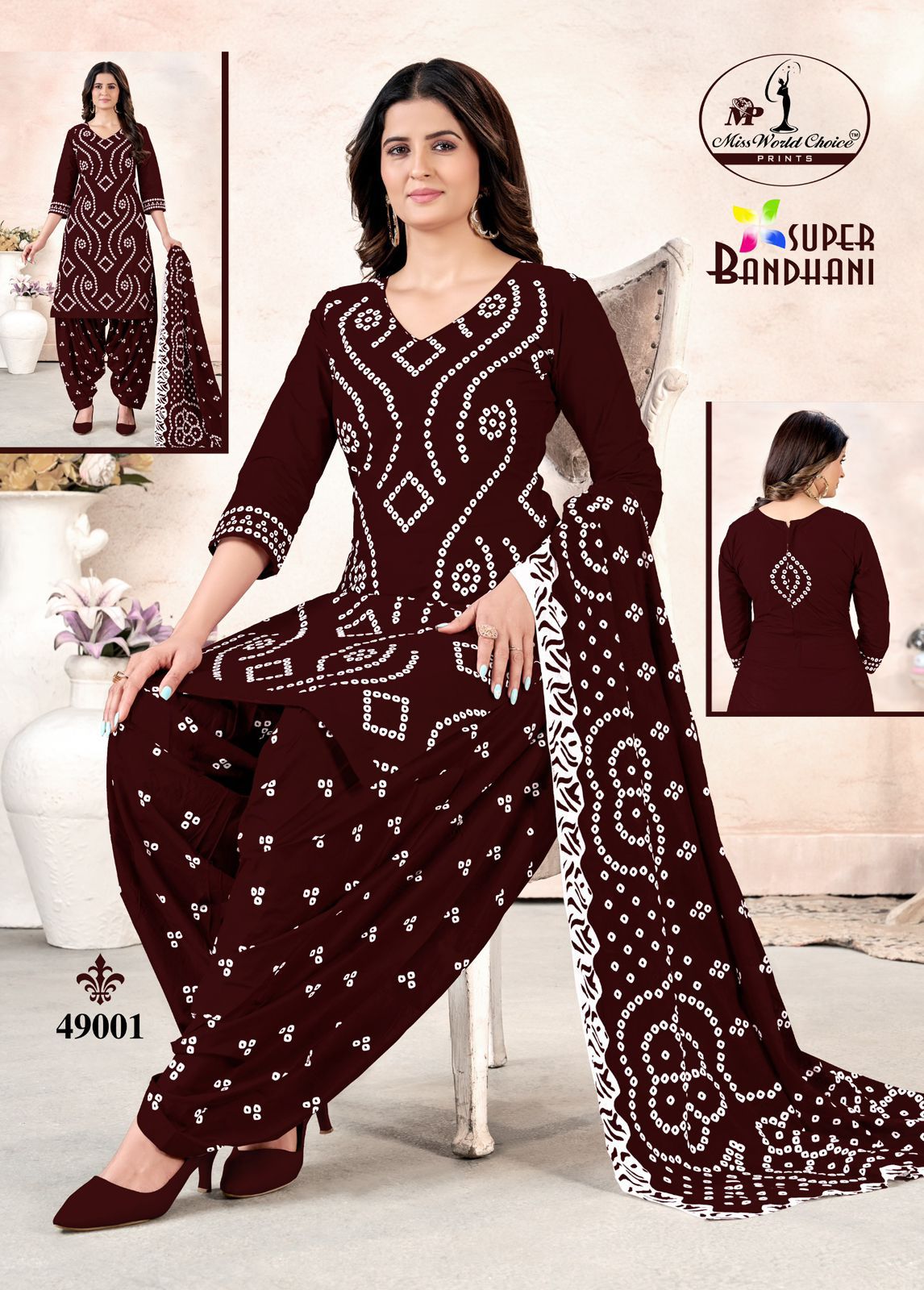 Super Bandhani Vol 49 Miss World Choice Cotton Dress Material Supplier India