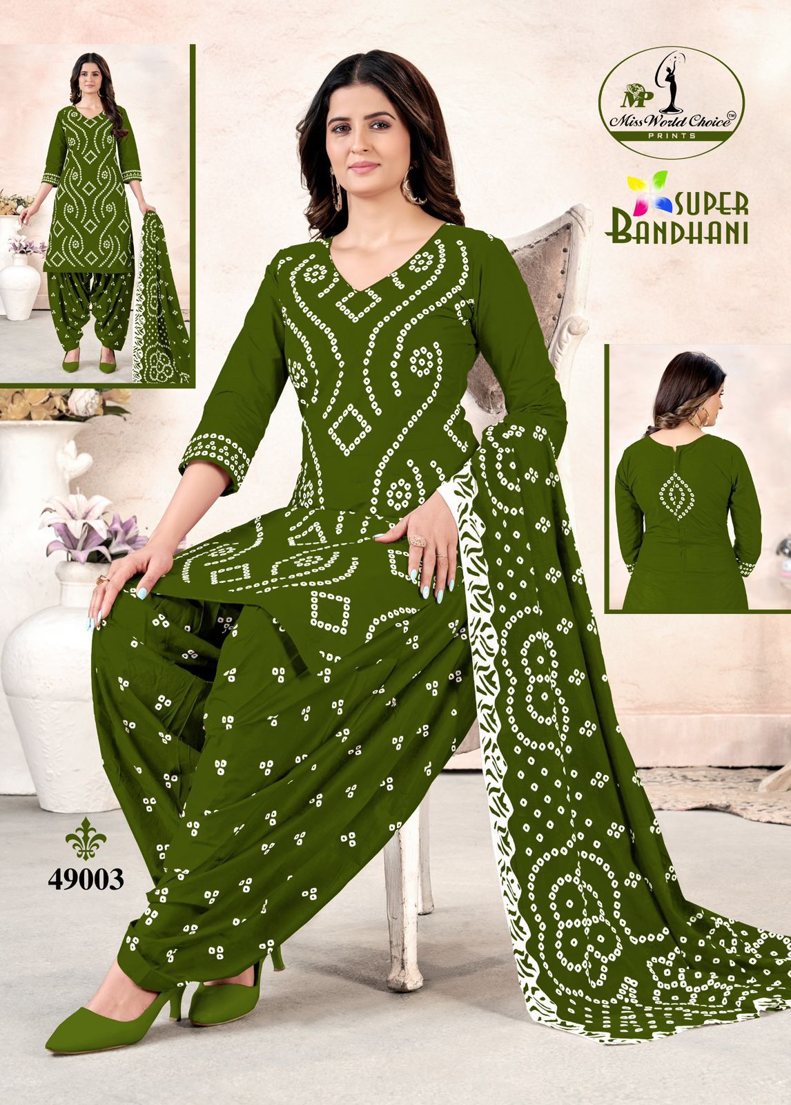 Super Bandhani Vol 49 Miss World Choice Cotton Dress Material Supplier India