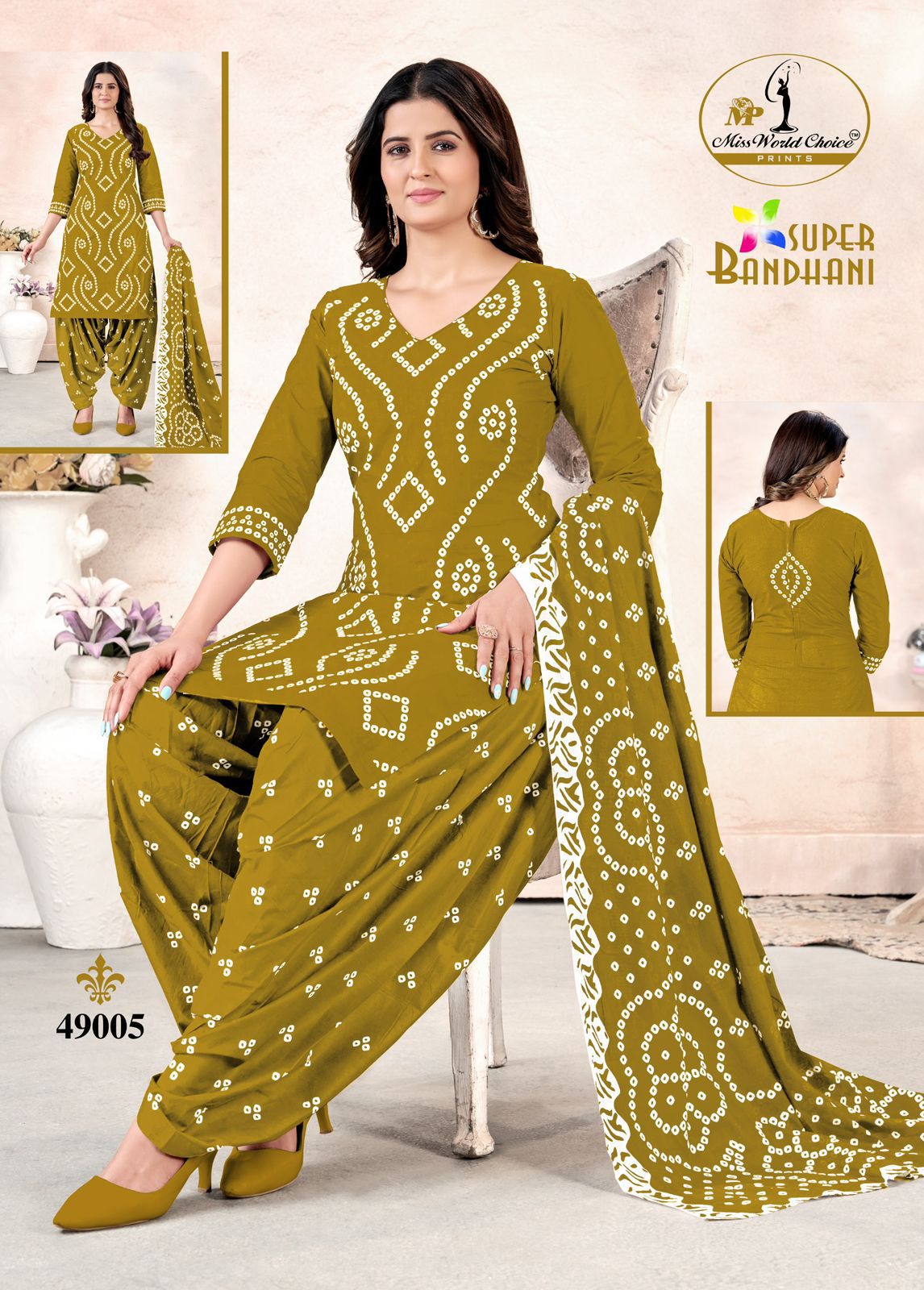 Super Bandhani Vol 49 Miss World Choice Cotton Dress Material Supplier India
