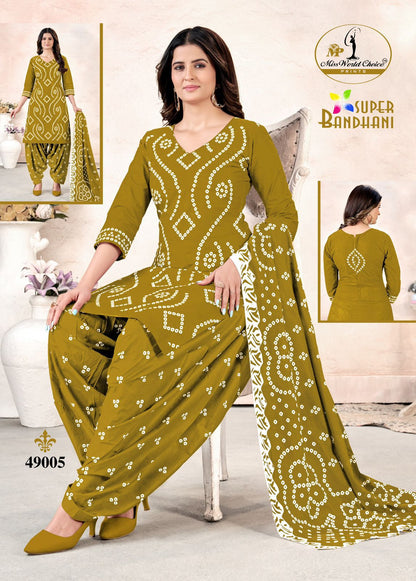Super Bandhani Vol 49 Miss World Choice Cotton Dress Material Supplier India
