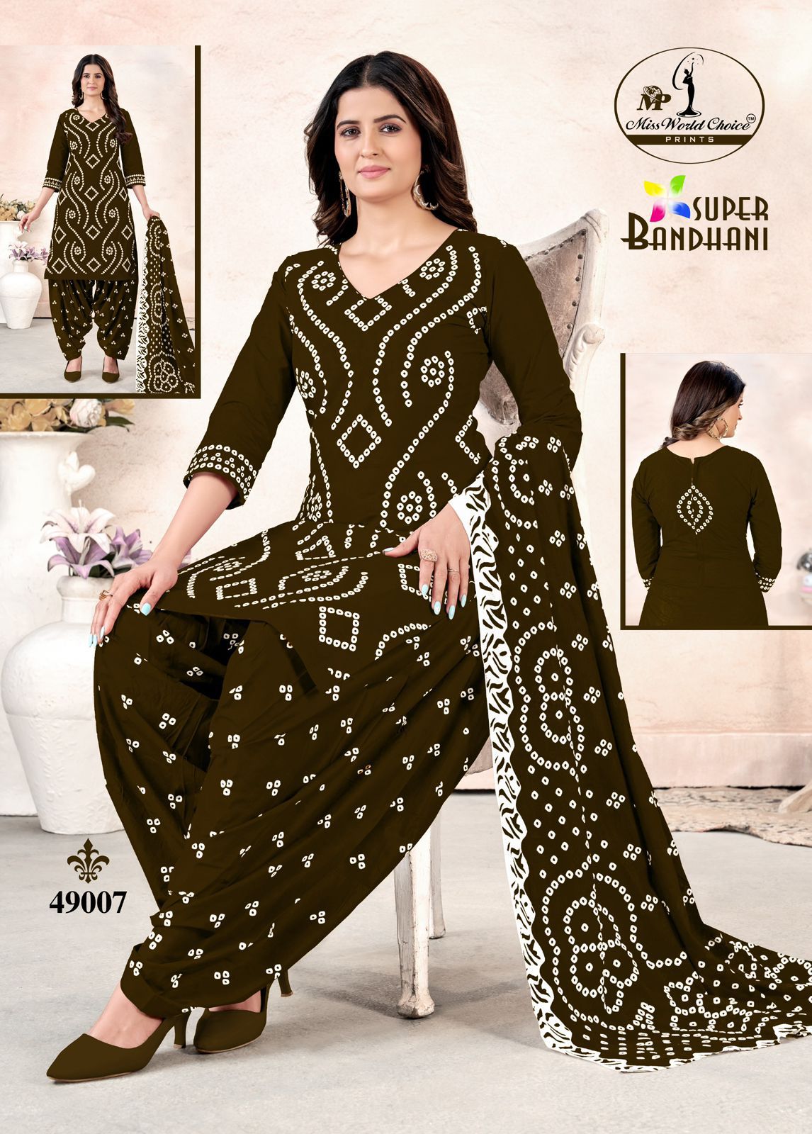 Super Bandhani Vol 49 Miss World Choice Cotton Dress Material Supplier India