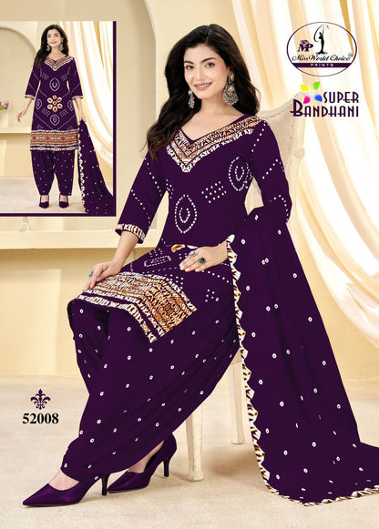 Super Bandhani Vol 52 Miss World Choice Cotton Dress Material Wholesaler Gujarat