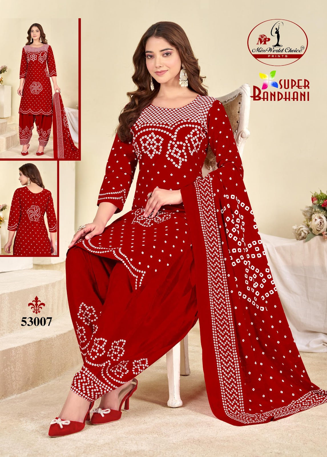 Super Bandhani Vol 53 Miss World Choice Cotton Dress Material Manufacturer Gujarat