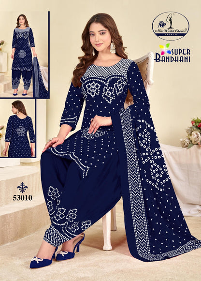Super Bandhani Vol 53 Miss World Choice Cotton Dress Material Manufacturer Gujarat