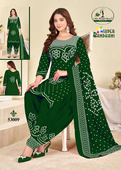 Super Bandhani Vol 53 Miss World Choice Cotton Dress Material Manufacturer Gujarat