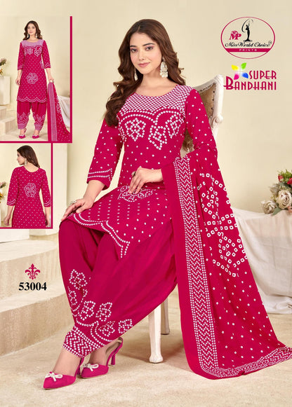 Super Bandhani Vol 53 Miss World Choice Cotton Dress Material Manufacturer Gujarat