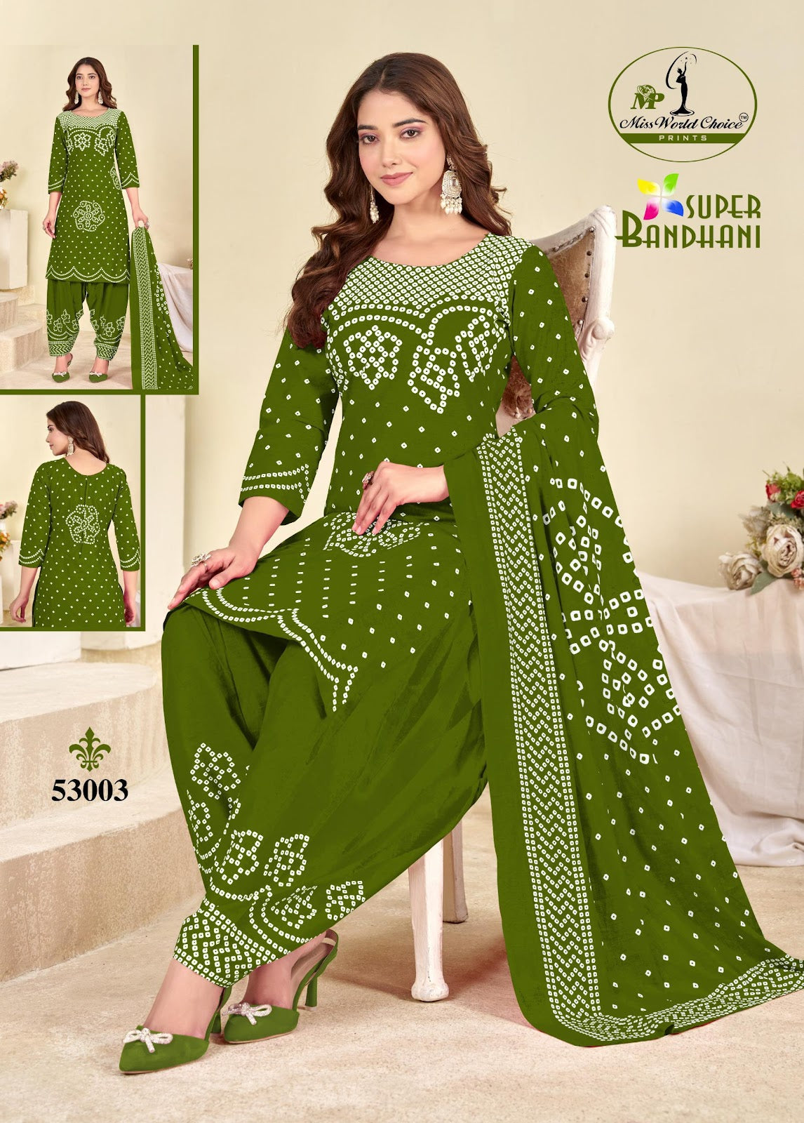 Super Bandhani Vol 53 Miss World Choice Cotton Dress Material Manufacturer Gujarat