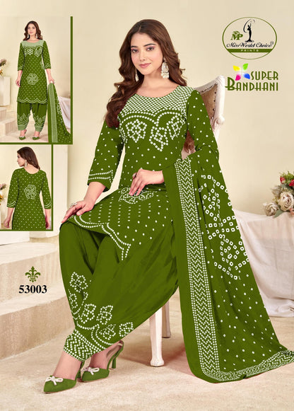 Super Bandhani Vol 53 Miss World Choice Cotton Dress Material Manufacturer Gujarat