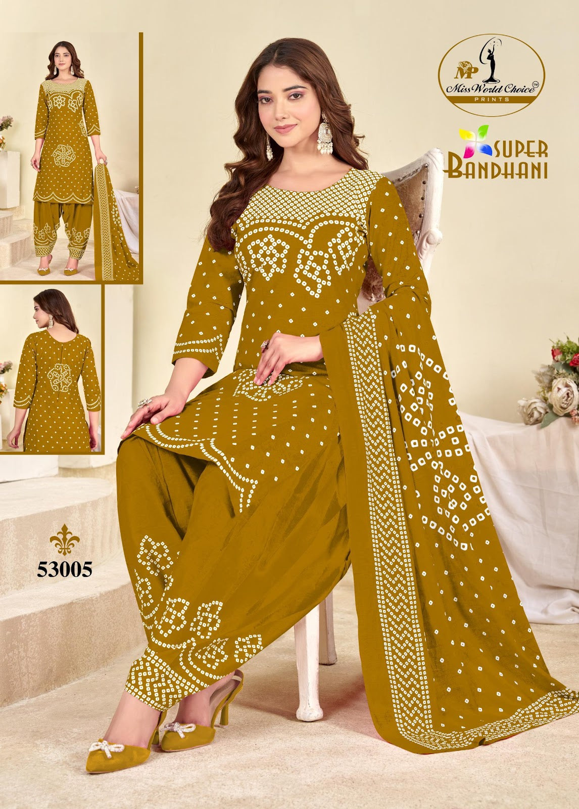 Super Bandhani Vol 53 Miss World Choice Cotton Dress Material Manufacturer Gujarat