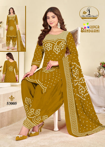 Super Bandhani Vol 53 Miss World Choice Cotton Dress Material Manufacturer Gujarat