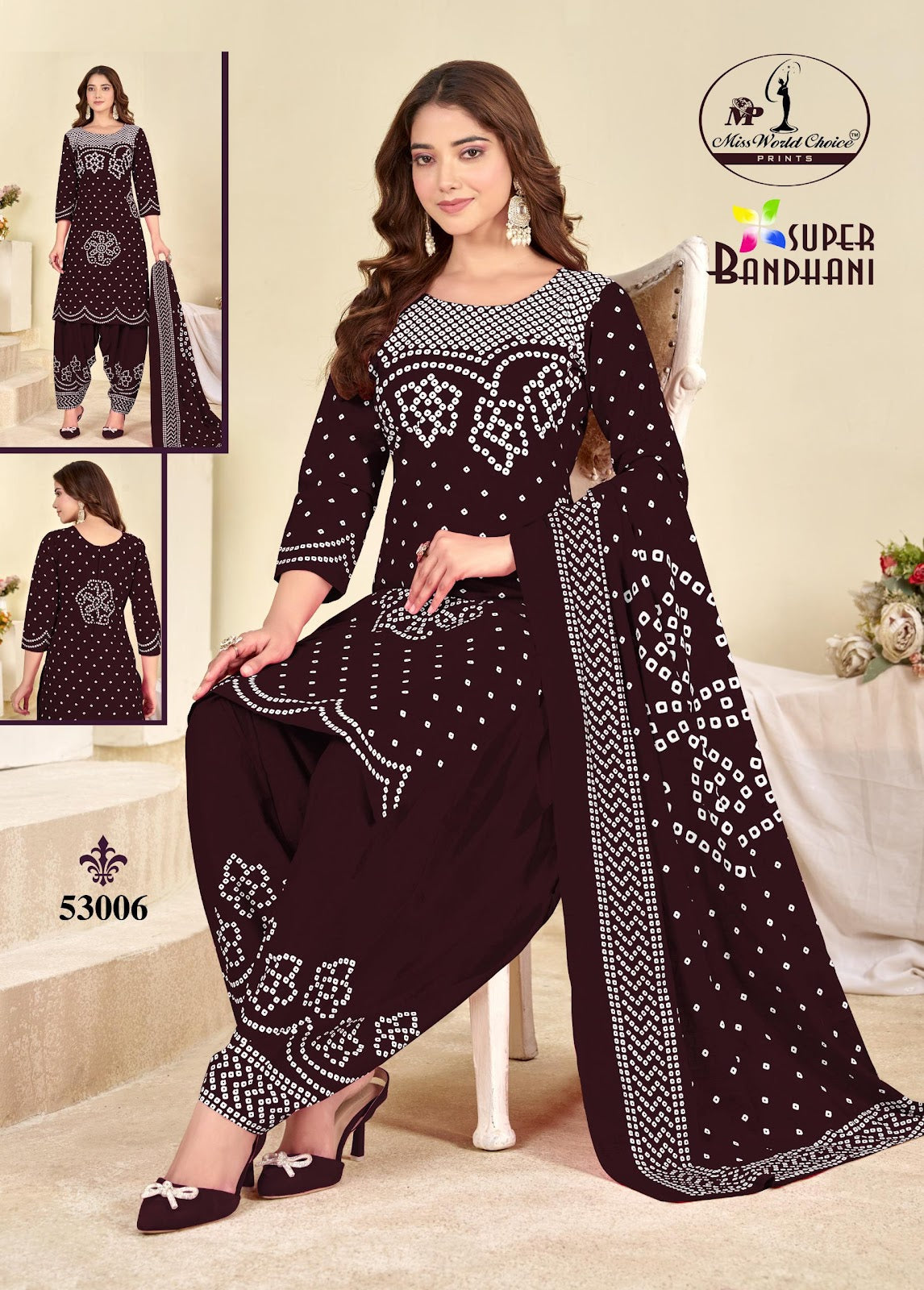 Super Bandhani Vol 53 Miss World Choice Cotton Dress Material Manufacturer Gujarat