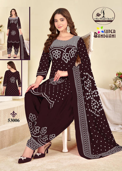 Super Bandhani Vol 53 Miss World Choice Cotton Dress Material Manufacturer Gujarat