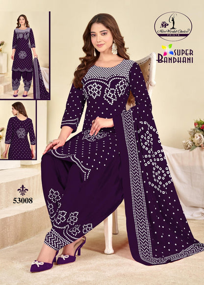 Super Bandhani Vol 53 Miss World Choice Cotton Dress Material Manufacturer Gujarat