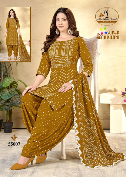 Super Bandhani Vol 55 Miss World Choice Cotton Dress Material Manufacturer Gujarat
