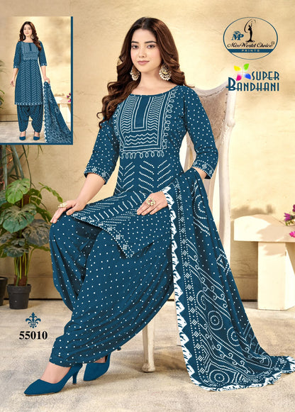 Super Bandhani Vol 55 Miss World Choice Cotton Dress Material Manufacturer Gujarat