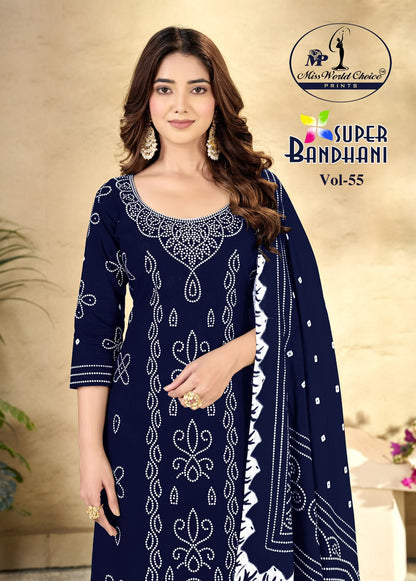 Super Bandhani Vol 55 Miss World Choice Cotton Dress Material Manufacturer Gujarat