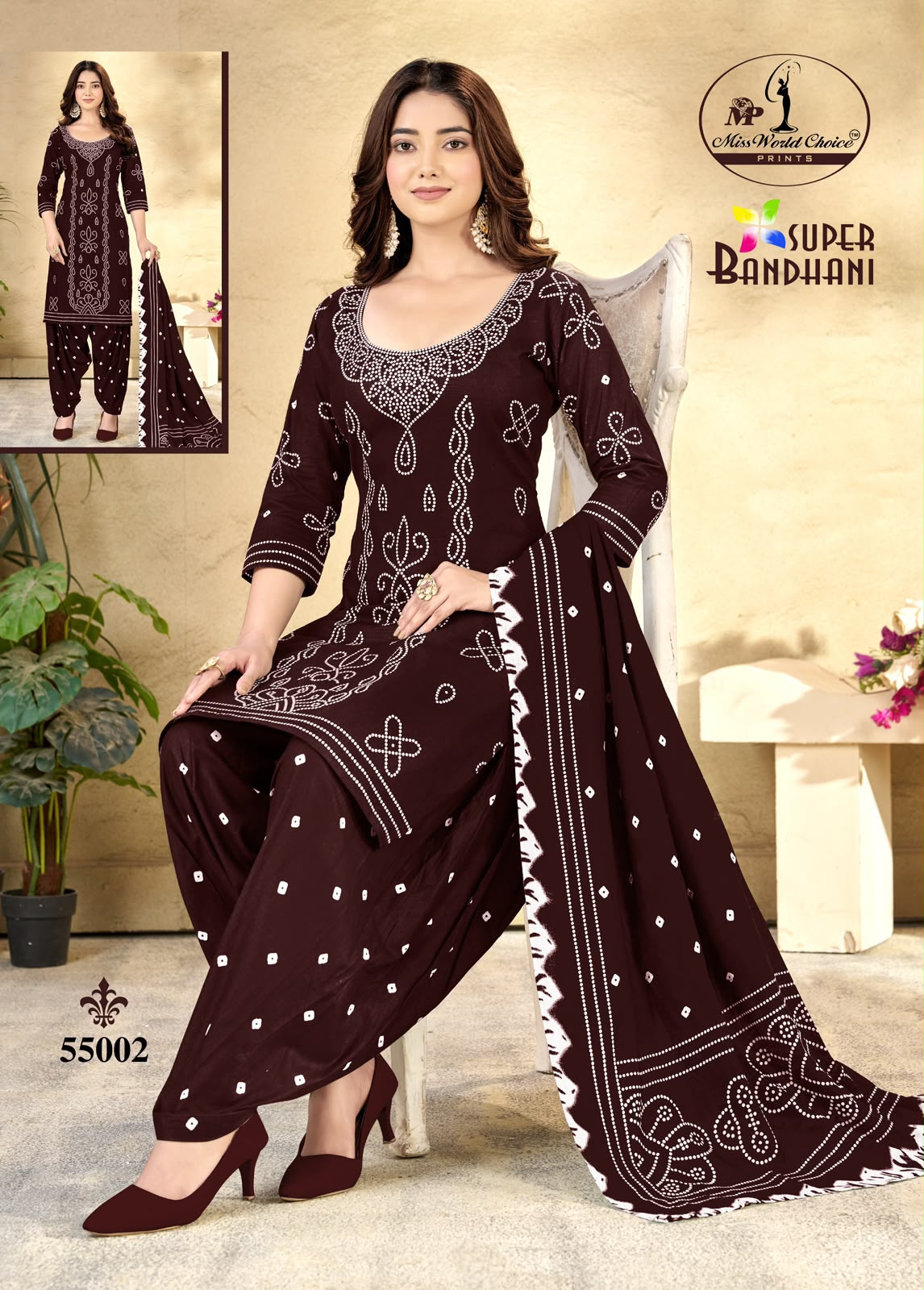 Super Bandhani Vol 55 Miss World Choice Cotton Dress Material Manufacturer Gujarat