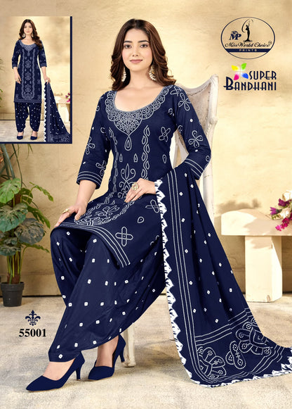 Super Bandhani Vol 55 Miss World Choice Cotton Dress Material Manufacturer Gujarat