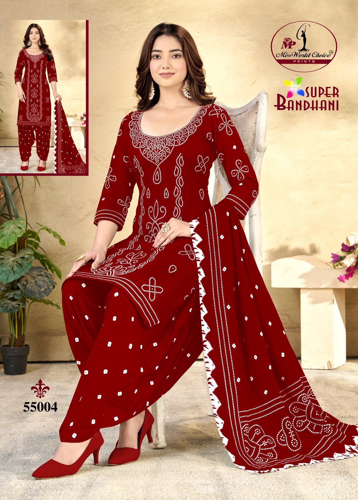 Super Bandhani Vol 55 Miss World Choice Cotton Dress Material Manufacturer Gujarat