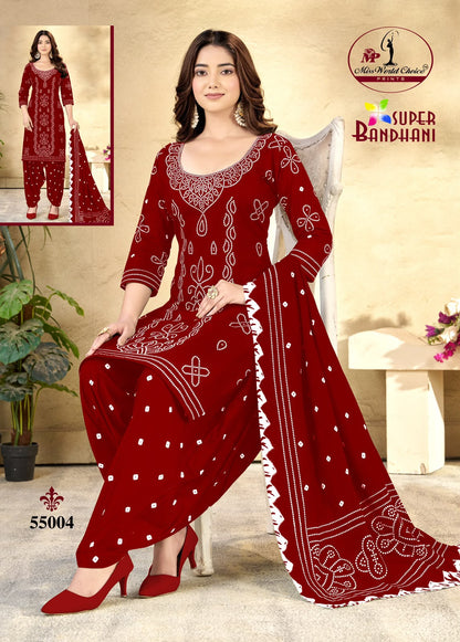 Super Bandhani Vol 55 Miss World Choice Cotton Dress Material Manufacturer Gujarat