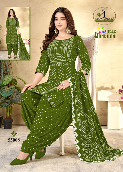 Super Bandhani Vol 55 Miss World Choice Cotton Dress Material Manufacturer Gujarat