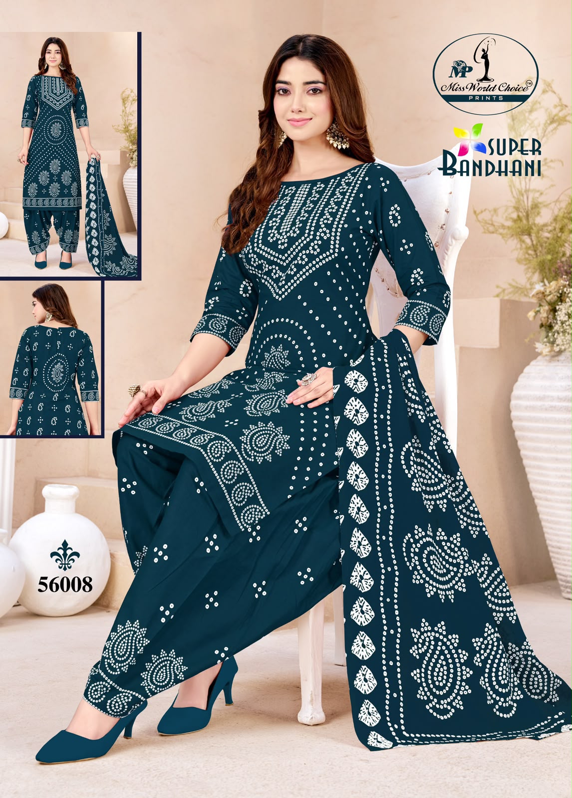 Super Bandhani Vol 56 Miss World Choice Cotton Dress Material Exporter India