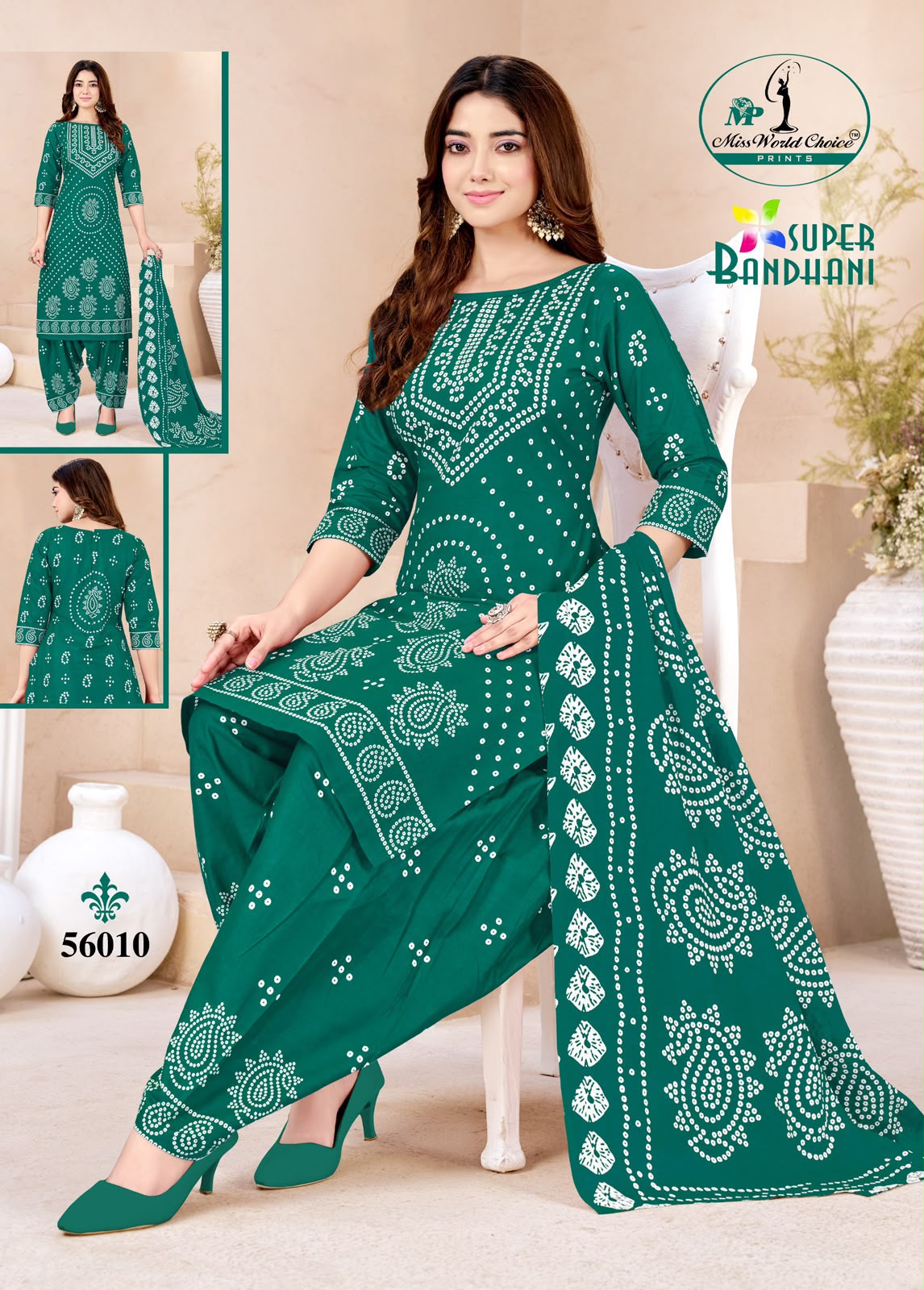 Super Bandhani Vol 56 Miss World Choice Cotton Dress Material Exporter India