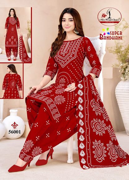 Super Bandhani Vol 56 Miss World Choice Cotton Dress Material Exporter India
