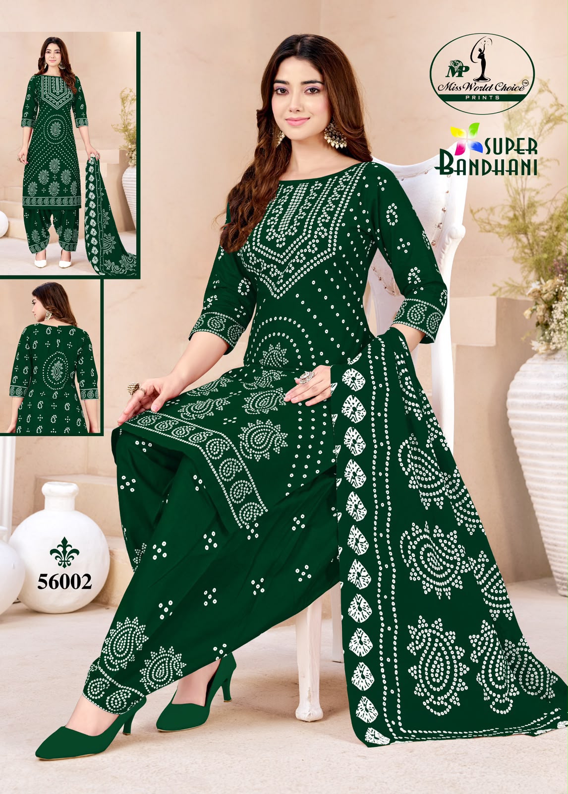 Super Bandhani Vol 56 Miss World Choice Cotton Dress Material Exporter India