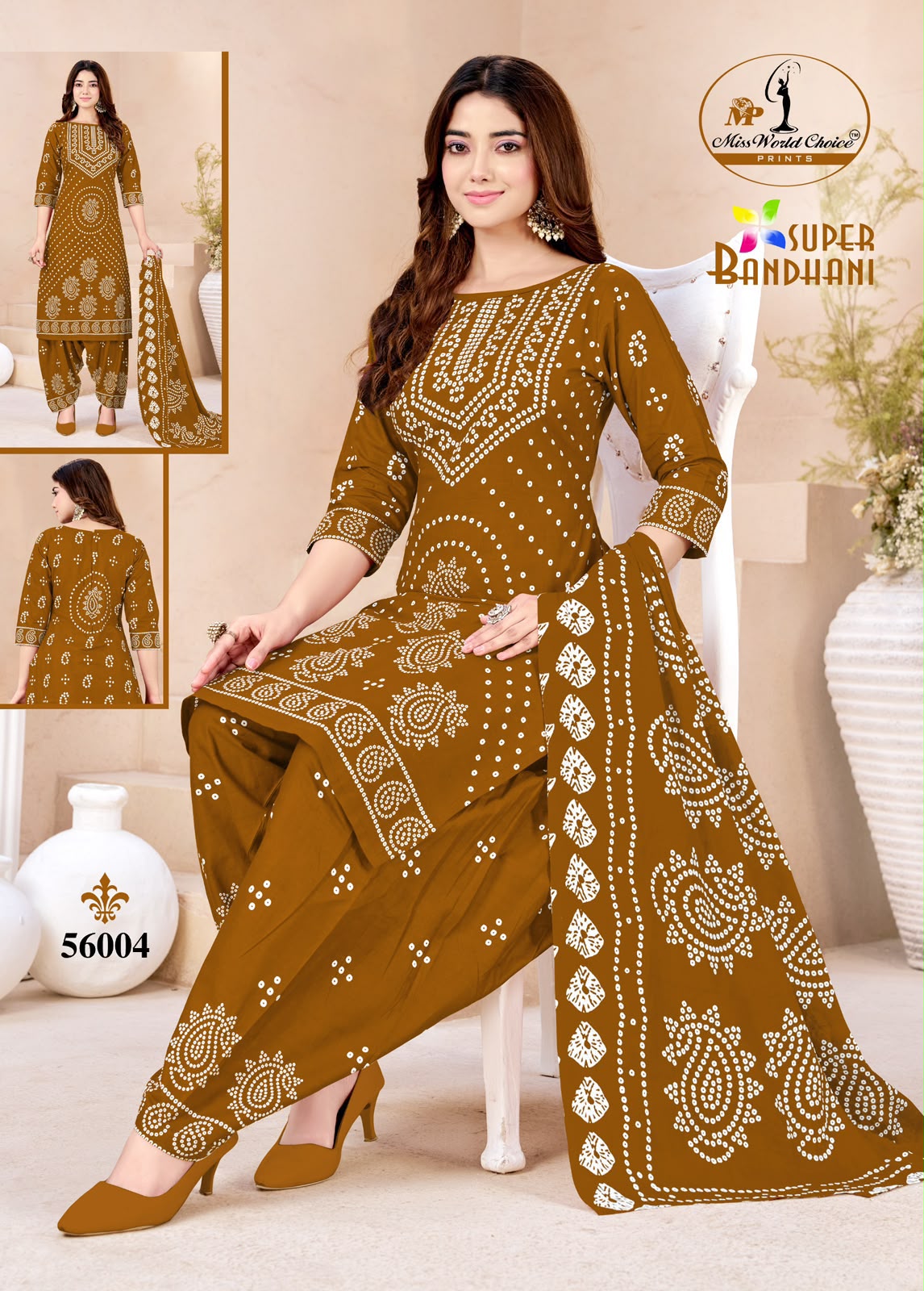 Super Bandhani Vol 56 Miss World Choice Cotton Dress Material Exporter India