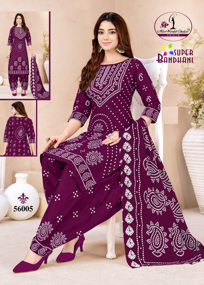 Super Bandhani Vol 56 Miss World Choice Cotton Dress Material Exporter India