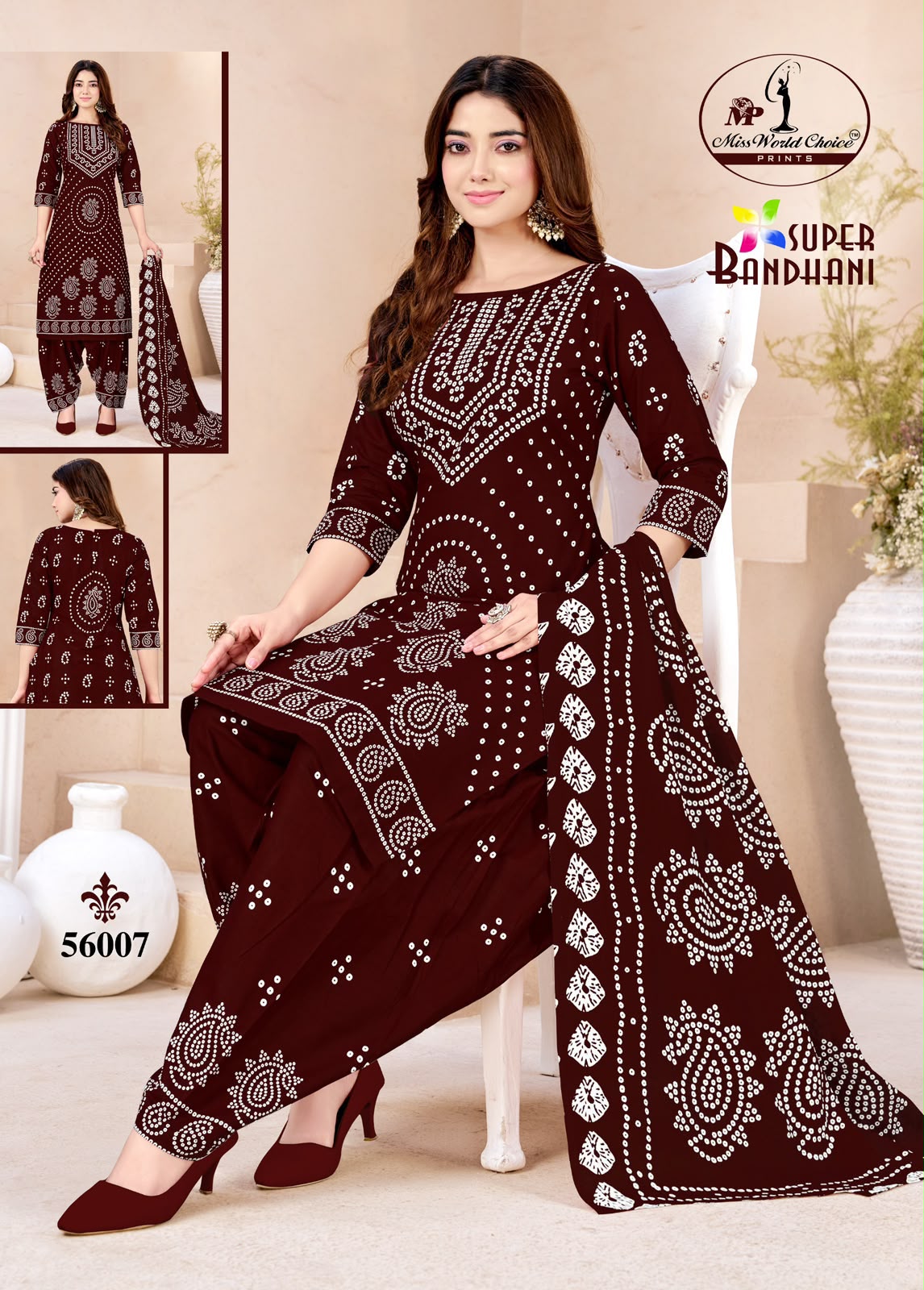 Super Bandhani Vol 56 Miss World Choice Cotton Dress Material Exporter India