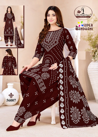 Super Bandhani Vol 56 Miss World Choice Cotton Dress Material Exporter India