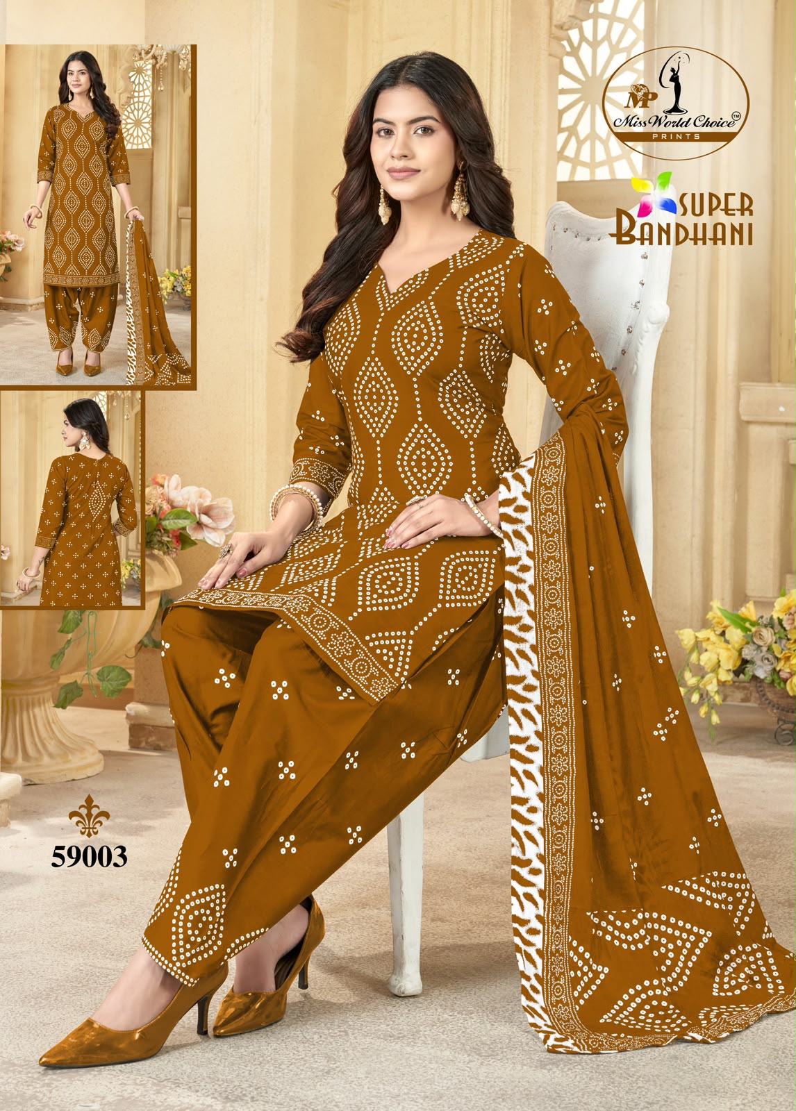 Super Bandhani Vol 59 Miss World Choice Cotton Dress Material Exporter