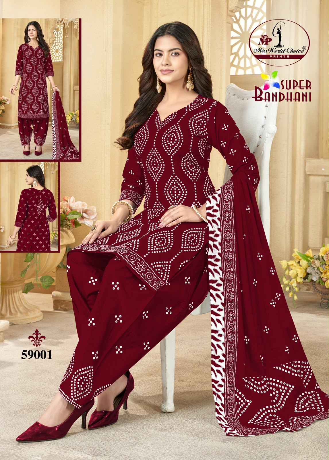 Super Bandhani Vol 59 Miss World Choice Cotton Dress Material Exporter