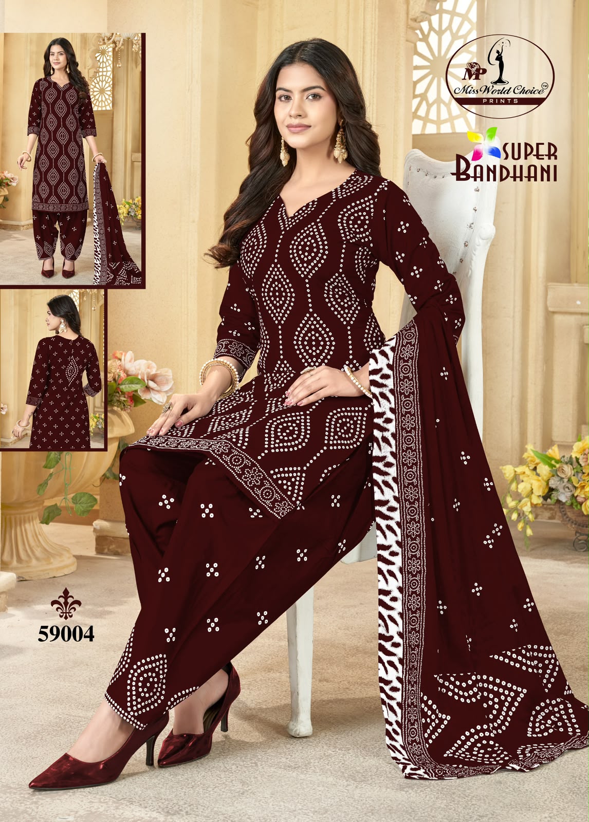 Super Bandhani Vol 59 Miss World Choice Cotton Dress Material Exporter