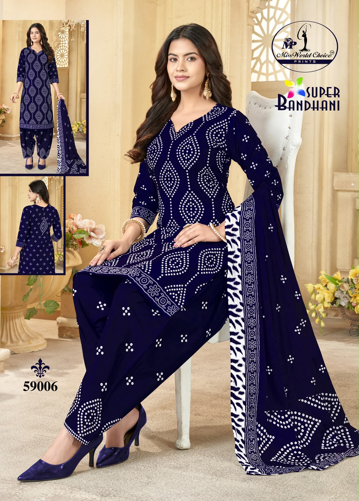 Super Bandhani Vol 59 Miss World Choice Cotton Dress Material Exporter