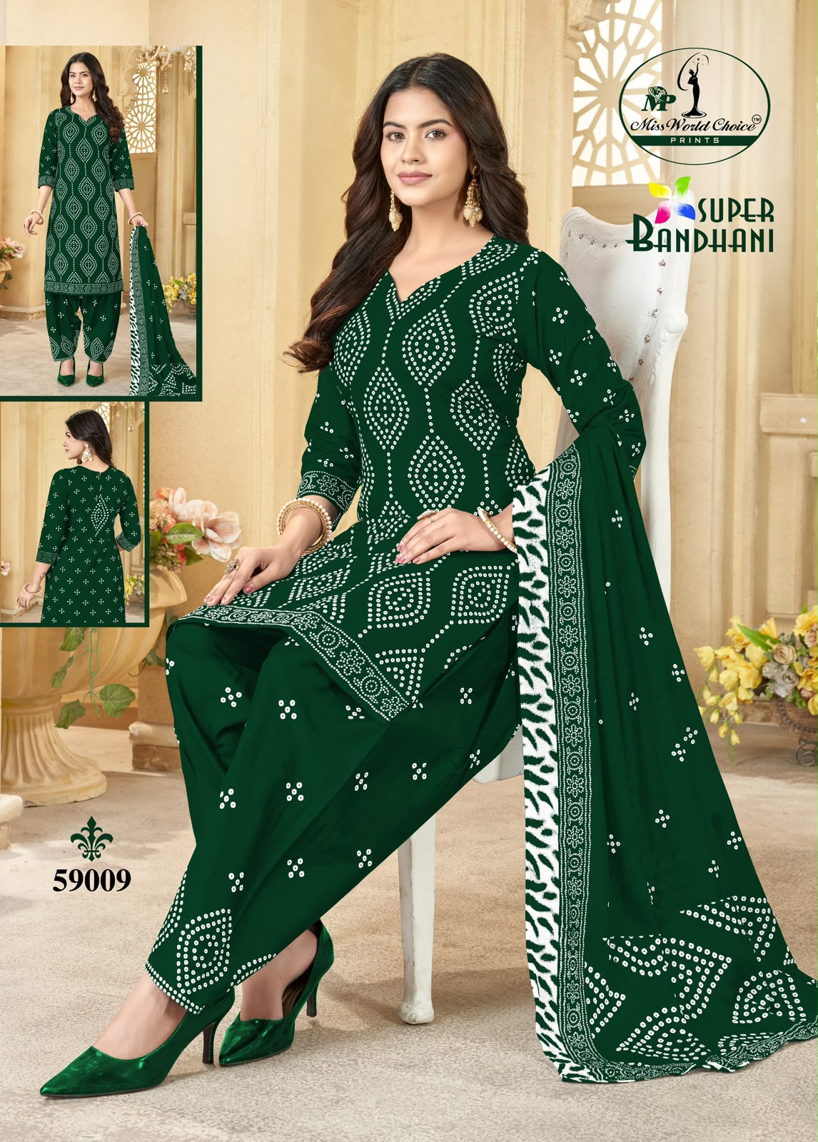 Super Bandhani Vol 59 Miss World Choice Cotton Dress Material Exporter