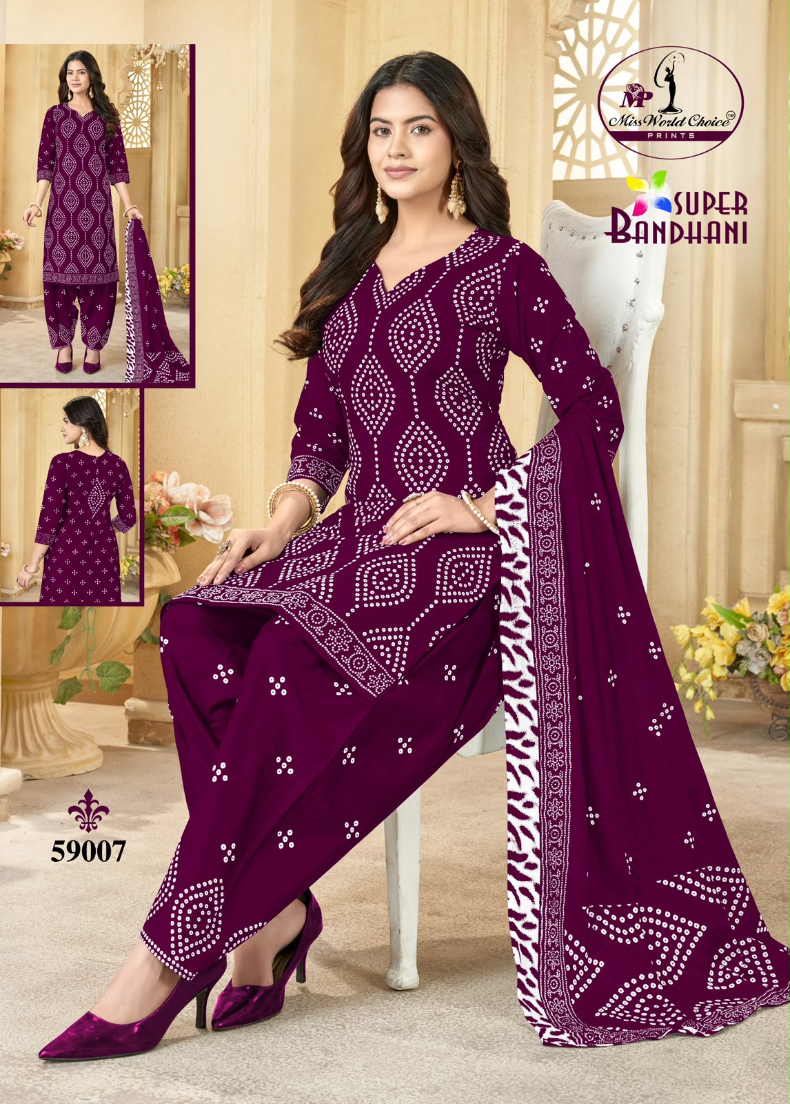 Super Bandhani Vol 59 Miss World Choice Cotton Dress Material Exporter