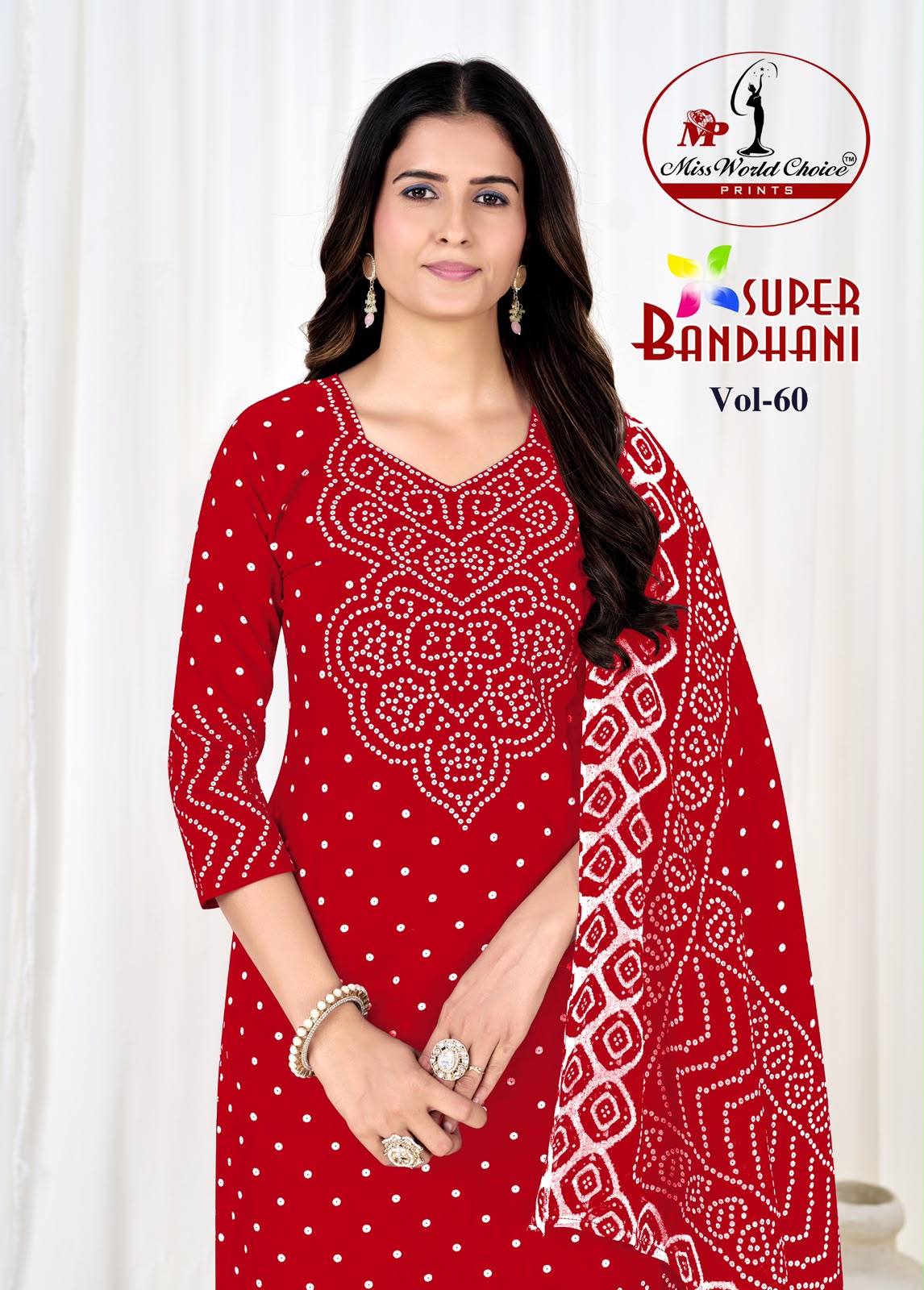 Super Bandhani Vol 60 Miss World Choice Cotton Dress Material Wholesaler