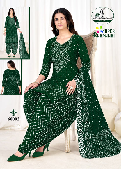 Super Bandhani Vol 60 Miss World Choice Cotton Dress Material Wholesaler