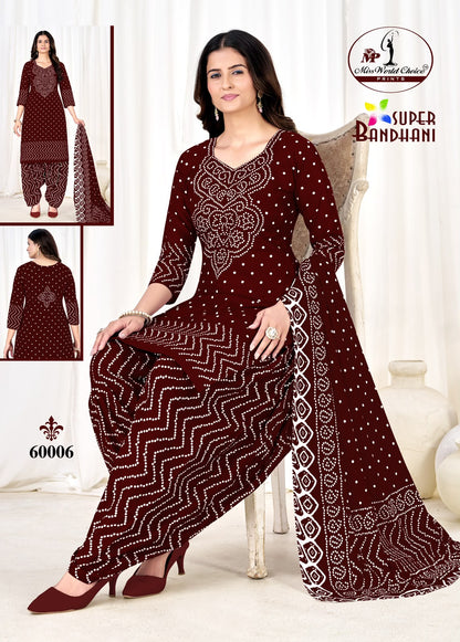 Super Bandhani Vol 60 Miss World Choice Cotton Dress Material Wholesaler