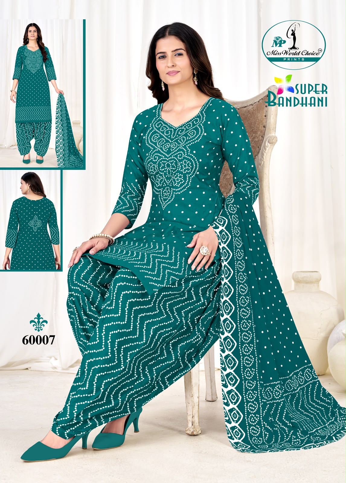 Super Bandhani Vol 60 Miss World Choice Cotton Dress Material Wholesaler