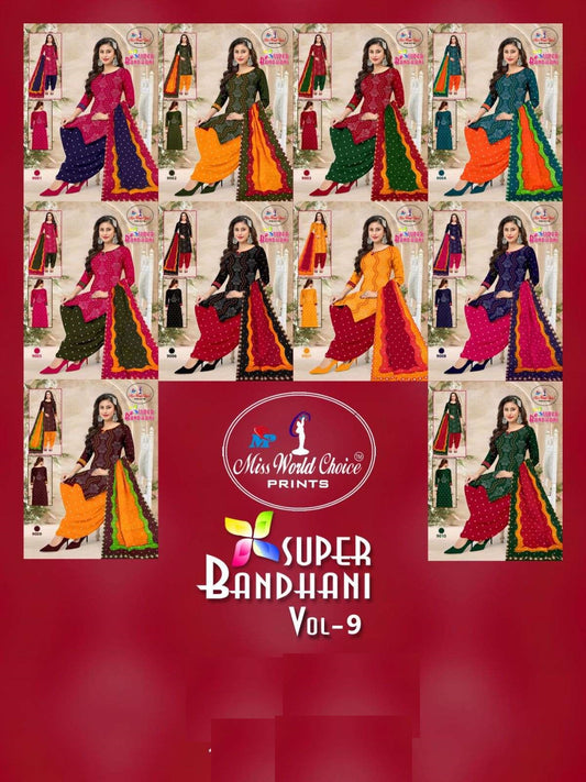 Super Bandhani Vol 9 Miss World Choice Cotton Dress Material Exporter India