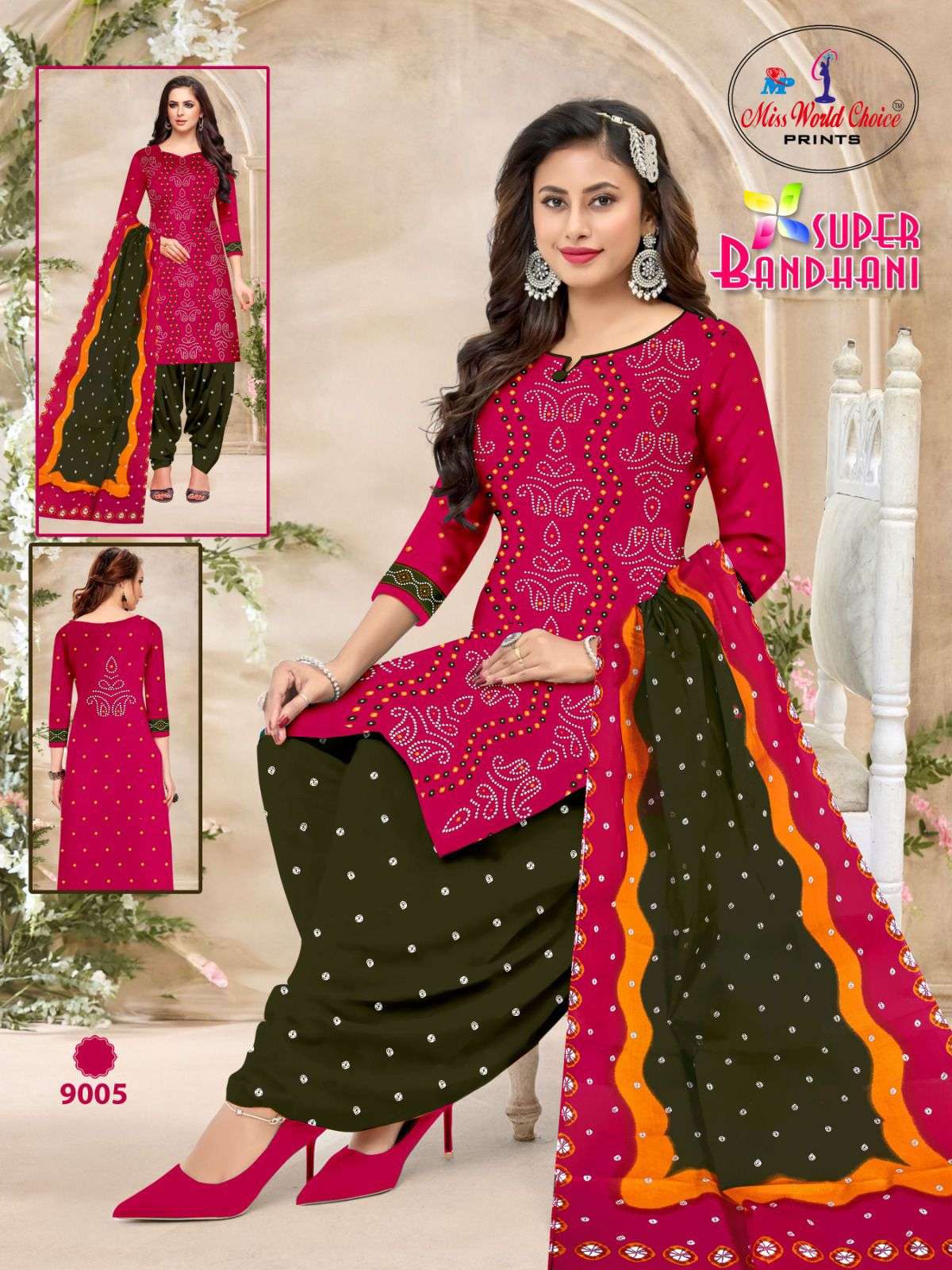 Super Bandhani Vol 9 Miss World Choice Cotton Dress Material Exporter India