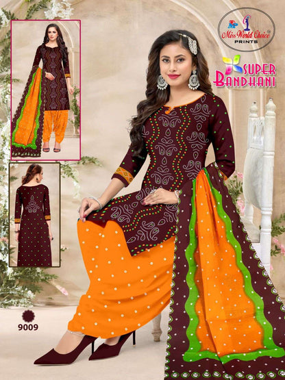 Super Bandhani Vol 9 Miss World Choice Cotton Dress Material Exporter India