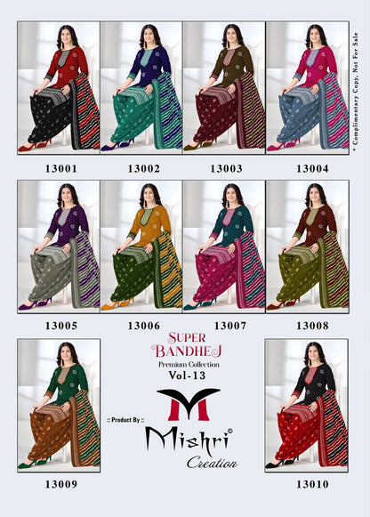 Super Bandhej Vol 13 Mishri Cotton Dress Material Wholesale Price
